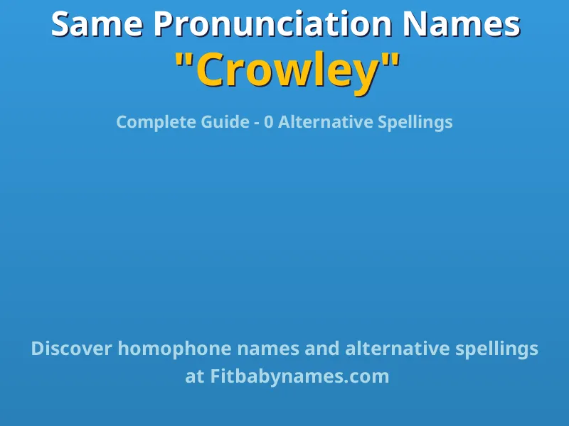 Infographic: Crowley same pronunciation names, similar names, and homophone names
