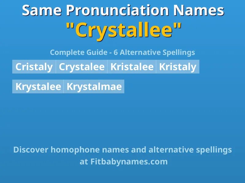 Infographic: Crystallee same pronunciation names, similar names, and homophone names
