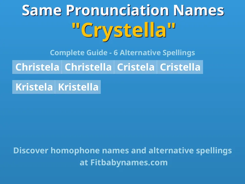 Infographic: Crystella same pronunciation names, similar names, and homophone names
