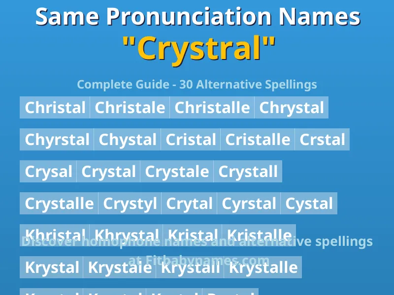 Infographic: Crystral same pronunciation names, similar names, and homophone names