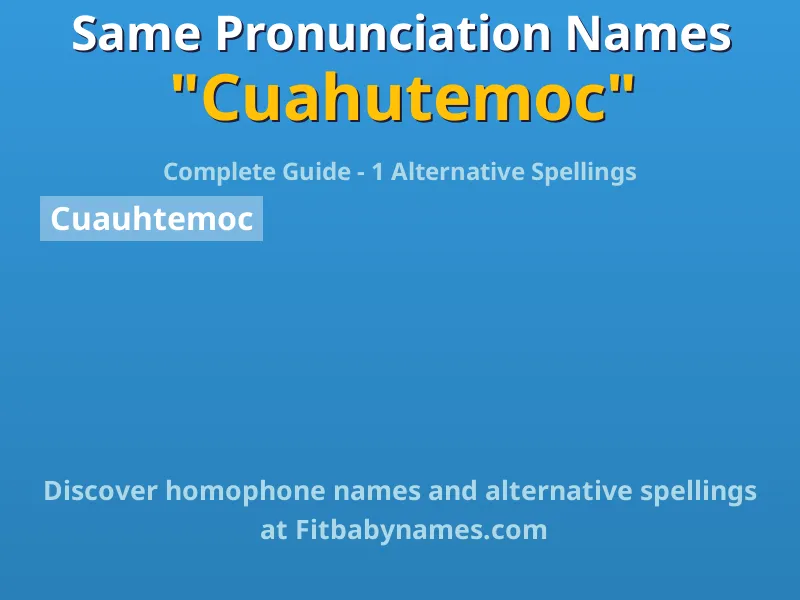 Infographic: Cuahutemoc same pronunciation names, similar names, and homophone names