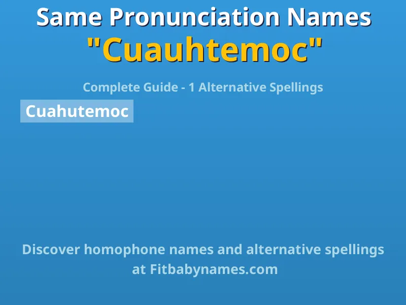 Infographic: Cuauhtemoc same pronunciation names, similar names, and homophone names