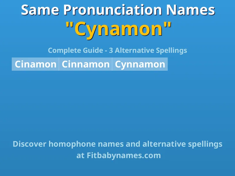 Infographic: Cynamon same pronunciation names, similar names, and homophone names