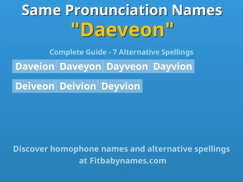 Infographic: Daeveon same pronunciation names, similar names, and homophone names