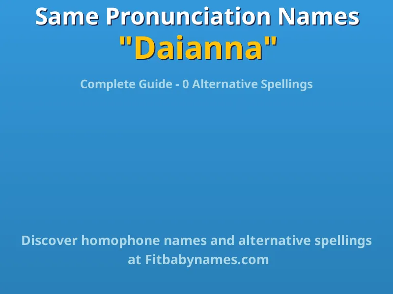 Infographic: Daianna same pronunciation names, similar names, and homophone names