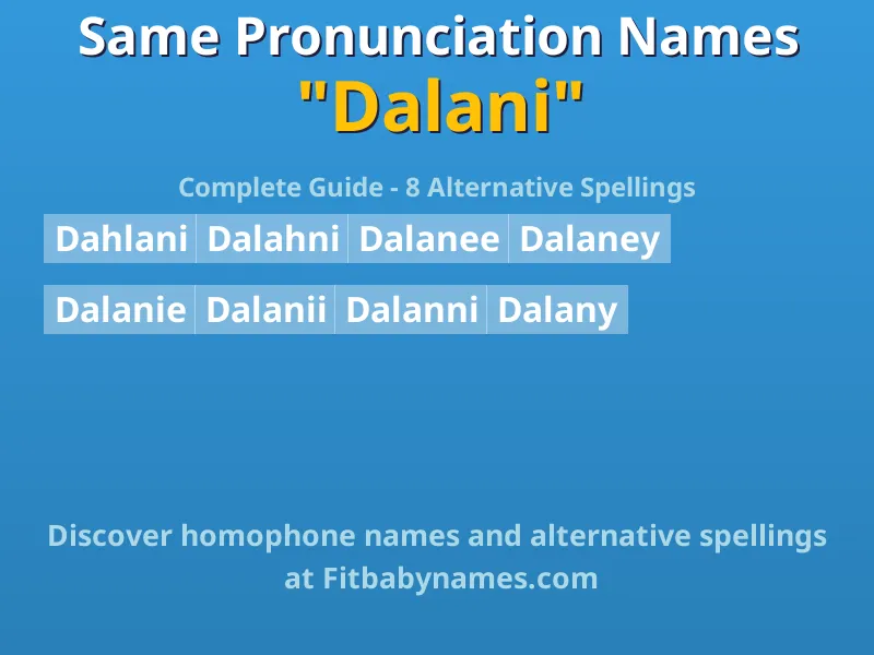 Infographic: Dalani same pronunciation names, similar names, and homophone names
