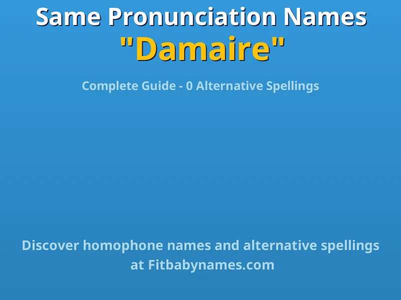 Infographic: Damaire same pronunciation names, similar names, and homophone names