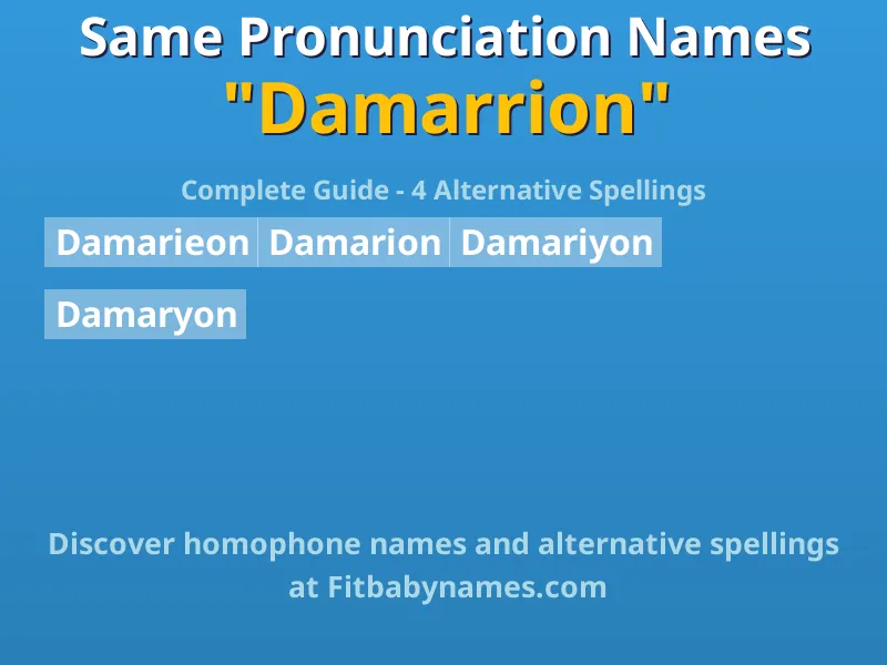 Infographic: Damarrion same pronunciation names, similar names, and homophone names