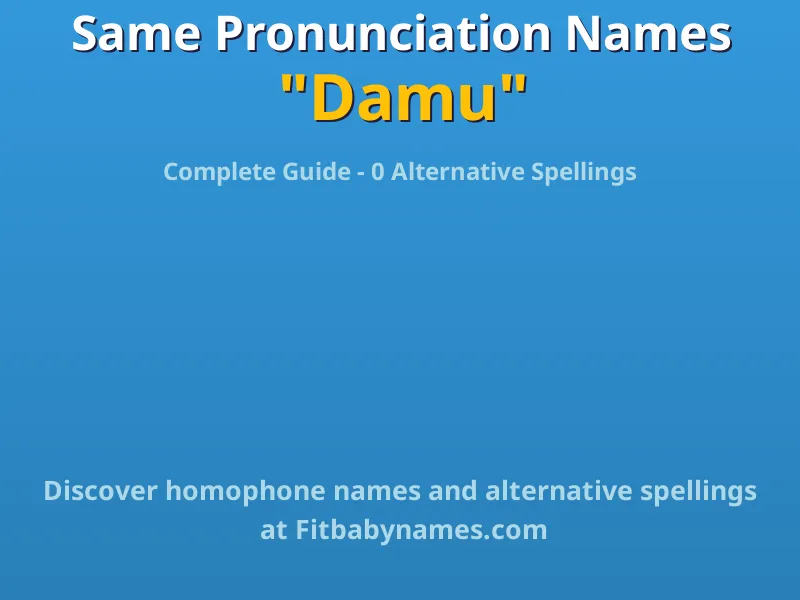 Infographic: Damu same pronunciation names, similar names, and homophone names