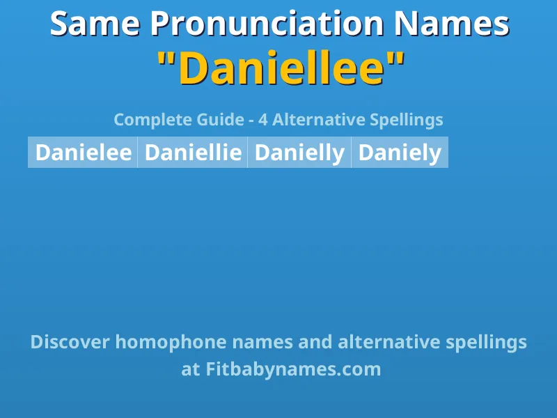 Infographic: Daniellee same pronunciation names, similar names, and homophone names