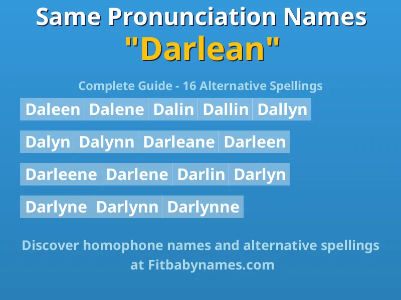 Infographic: Darlean same pronunciation names, similar names, and homophone names