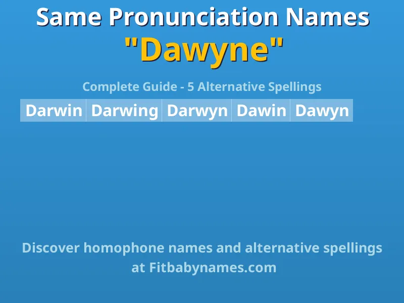 Infographic: Dawyne same pronunciation names, similar names, and homophone names