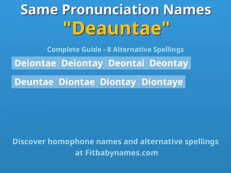 Infographic: Deauntae same pronunciation names, similar names, and homophone names