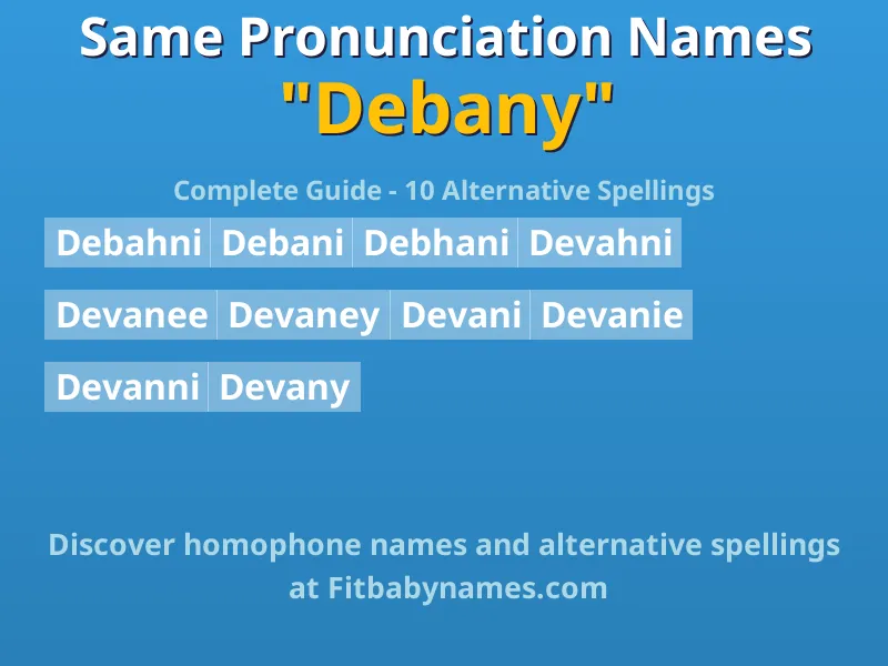 Infographic: Debany same pronunciation names, similar names, and homophone names