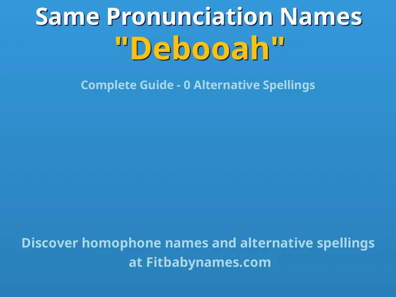 Infographic: Debooah same pronunciation names, similar names, and homophone names