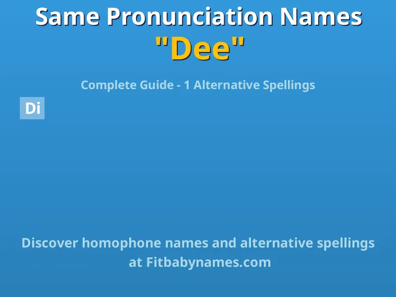 Infographic: Dee same pronunciation names, similar names, and homophone names