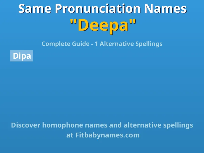 Infographic: Deepa same pronunciation names, similar names, and homophone names