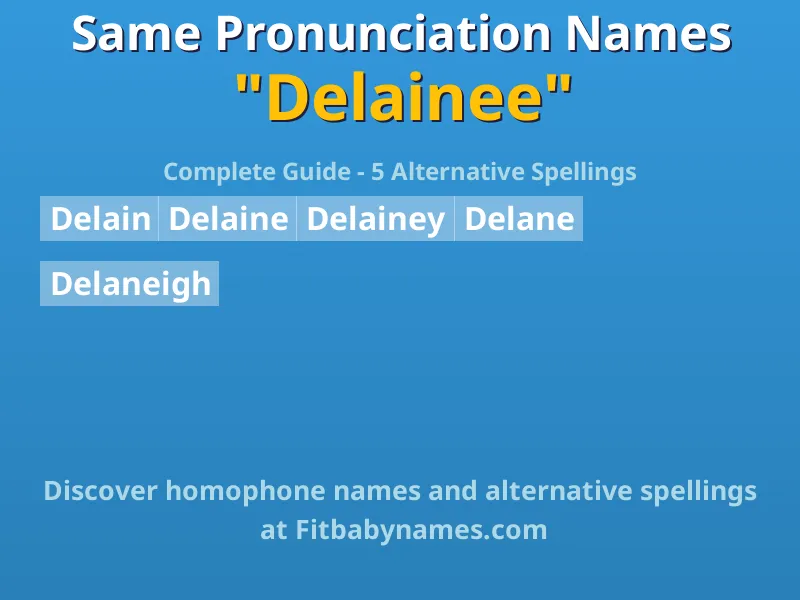 Infographic: Delainee same pronunciation names, similar names, and homophone names