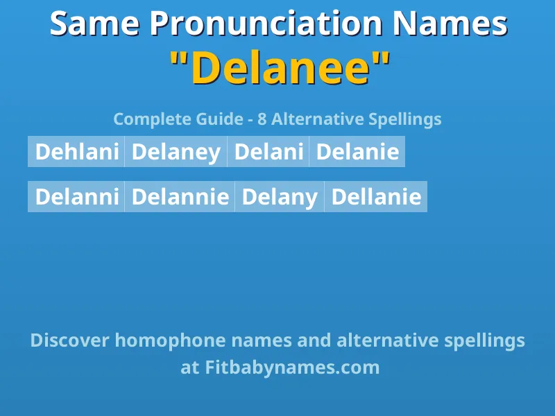 Infographic: Delanee same pronunciation names, similar names, and homophone names