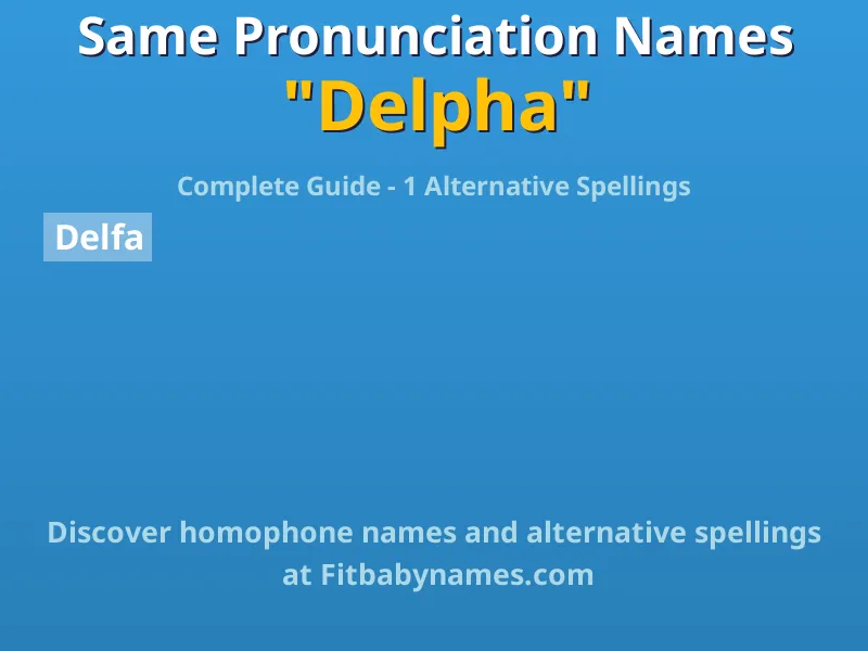 Infographic: Delpha same pronunciation names, similar names, and homophone names