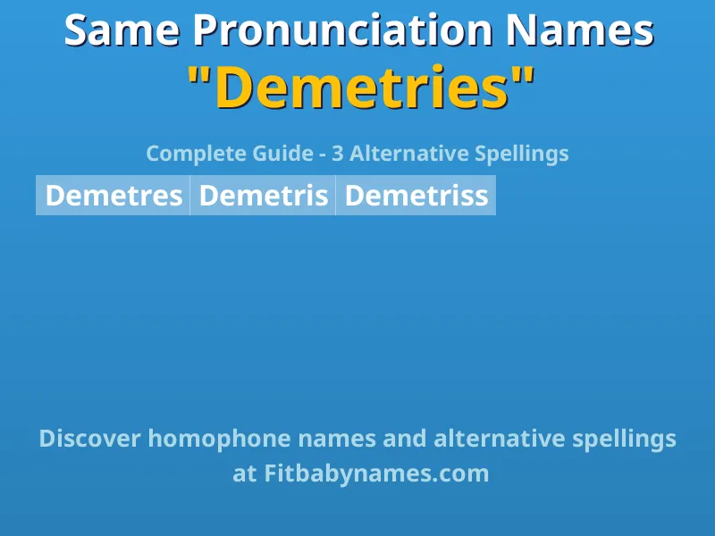 Infographic: Demetries same pronunciation names, similar names, and homophone names