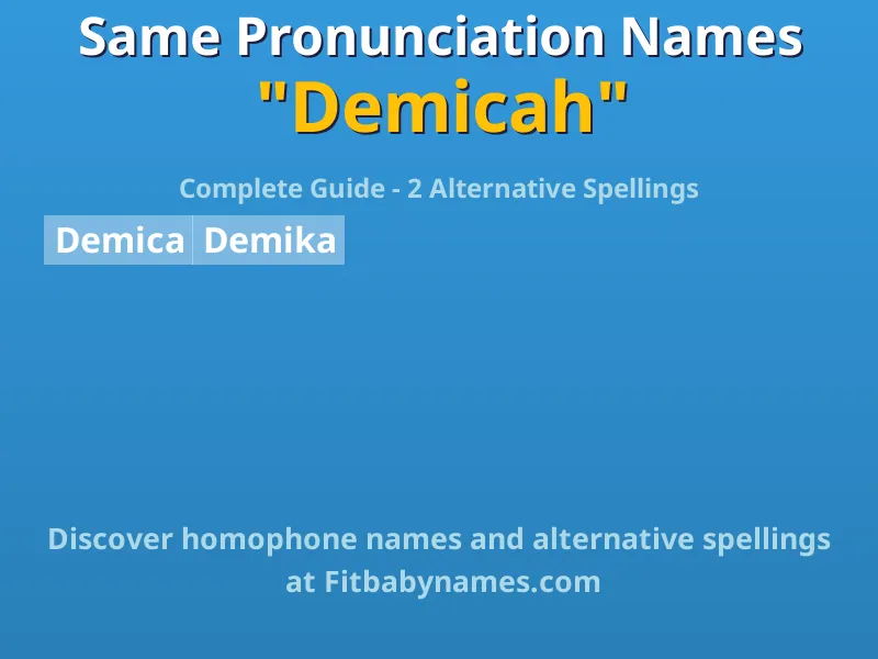 Infographic: Demicah same pronunciation names, similar names, and homophone names