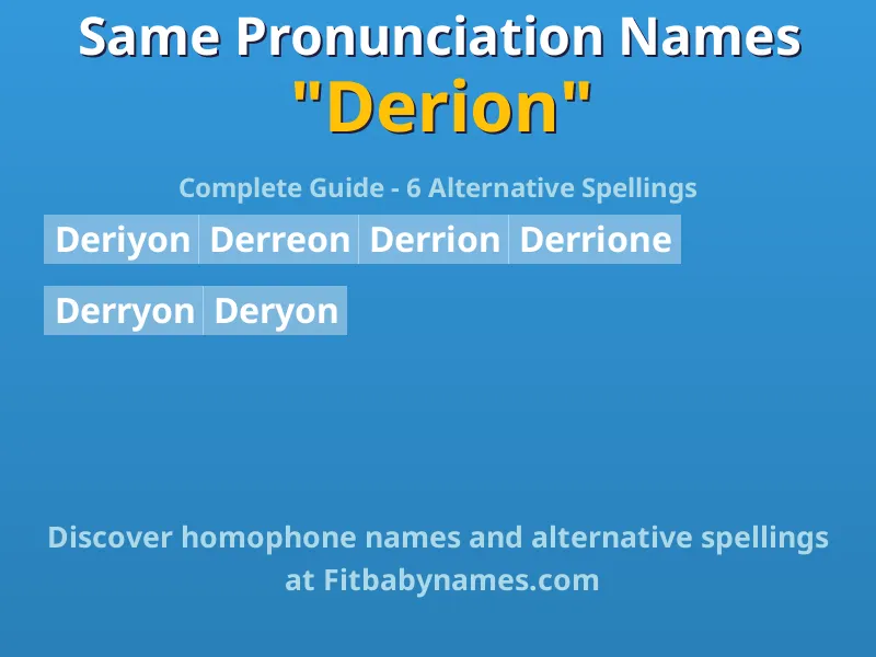 Infographic: Derion same pronunciation names, similar names, and homophone names