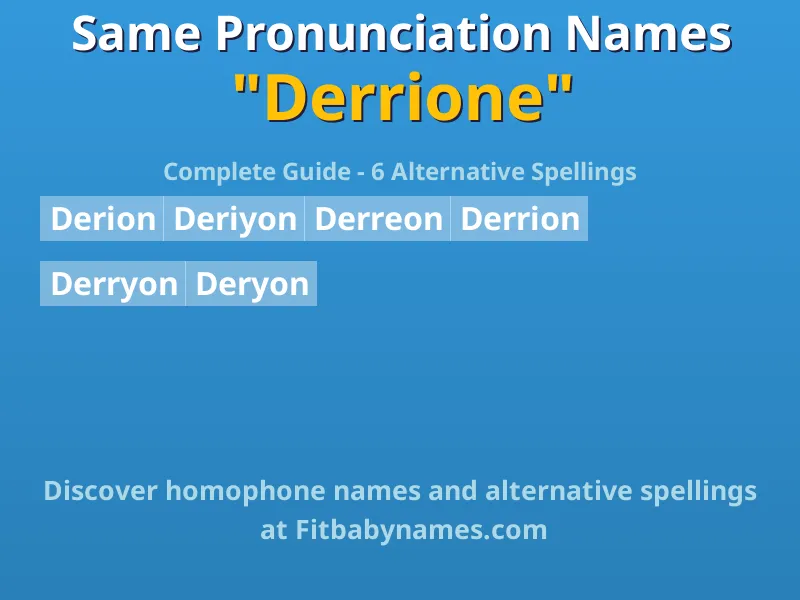 Infographic: Derrione same pronunciation names, similar names, and homophone names