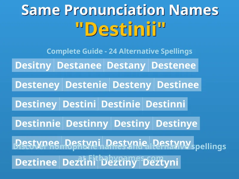 Infographic: Destinii same pronunciation names, similar names, and homophone names