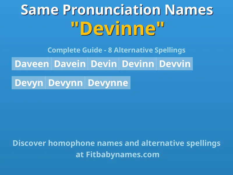 Infographic: Devinne same pronunciation names, similar names, and homophone names