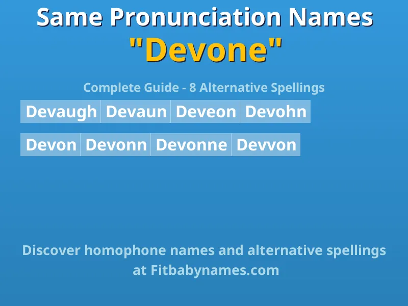 Infographic: Devone same pronunciation names, similar names, and homophone names
