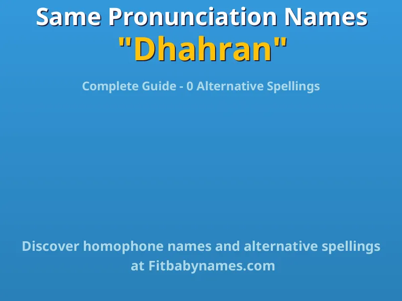 Infographic: Dhahran same pronunciation names, similar names, and homophone names