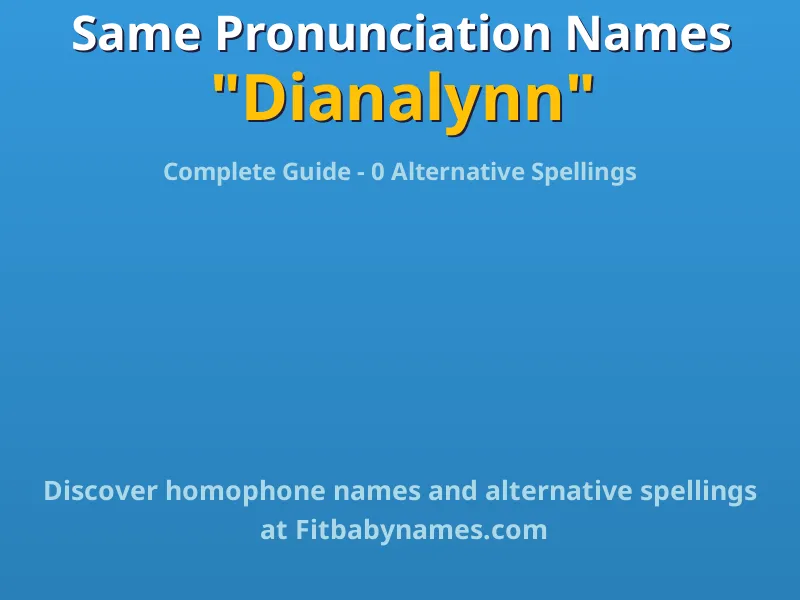 Infographic: Dianalynn same pronunciation names, similar names, and homophone names