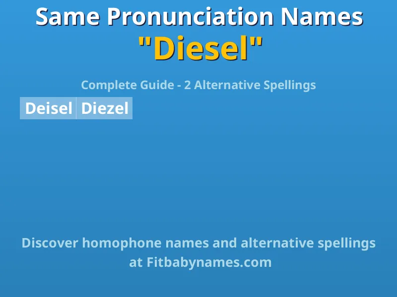 Infographic: Diesel same pronunciation names, similar names, and homophone names