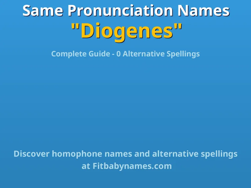 Infographic: Diogenes same pronunciation names, similar names, and homophone names