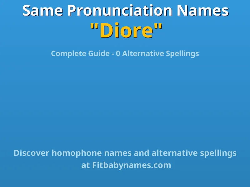 Infographic: Diore same pronunciation names, similar names, and homophone names