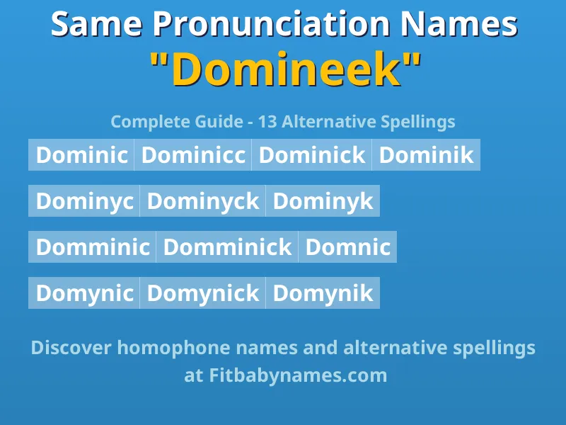 Infographic: Domineek same pronunciation names, similar names, and homophone names