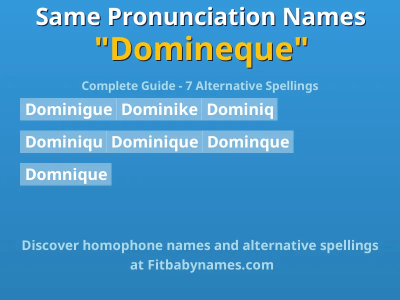 Infographic: Domineque same pronunciation names, similar names, and homophone names