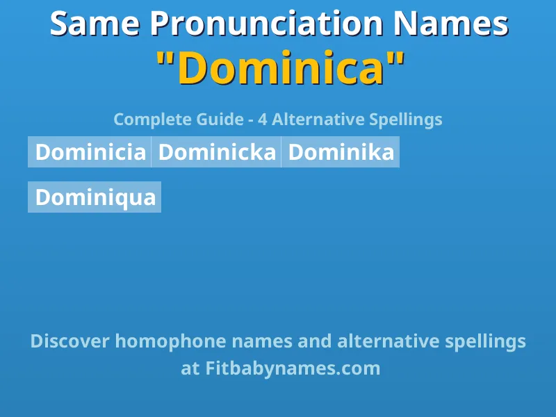Infographic: Dominica same pronunciation names, similar names, and homophone names