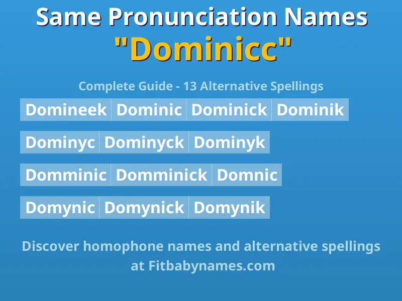 Infographic: Dominicc same pronunciation names, similar names, and homophone names