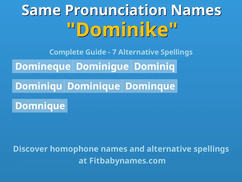 Infographic: Dominike same pronunciation names, similar names, and homophone names