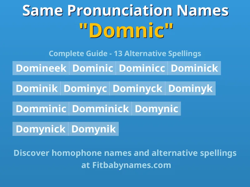 Infographic: Domnic same pronunciation names, similar names, and homophone names