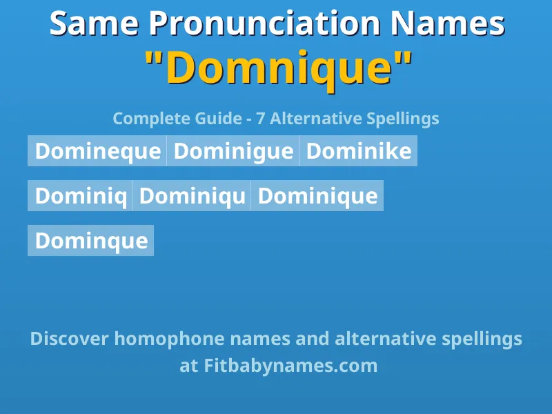 Infographic: Domnique same pronunciation names, similar names, and homophone names