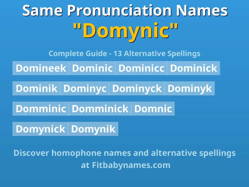 Infographic: Domynic same pronunciation names, similar names, and homophone names