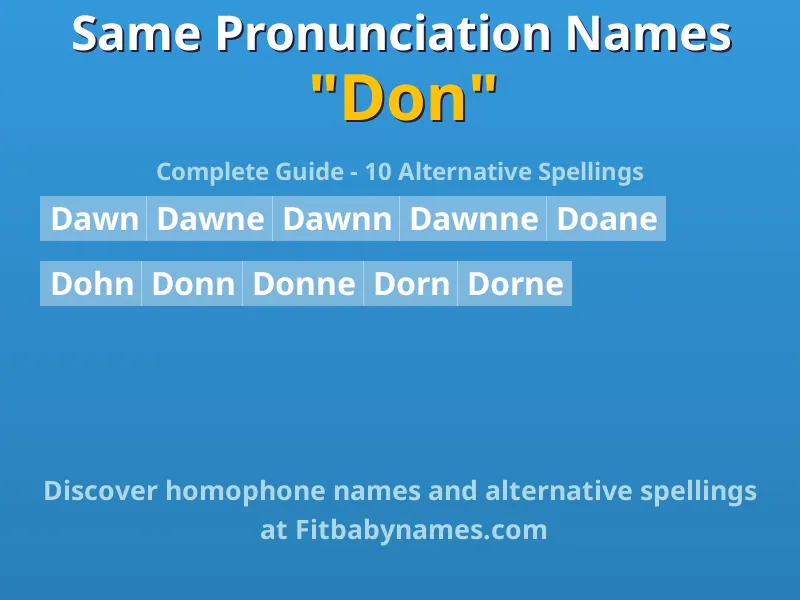 Infographic: Don same pronunciation names, similar names, and homophone names