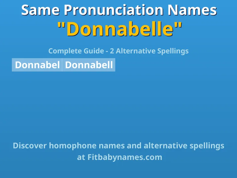 Infographic: Donnabelle same pronunciation names, similar names, and homophone names