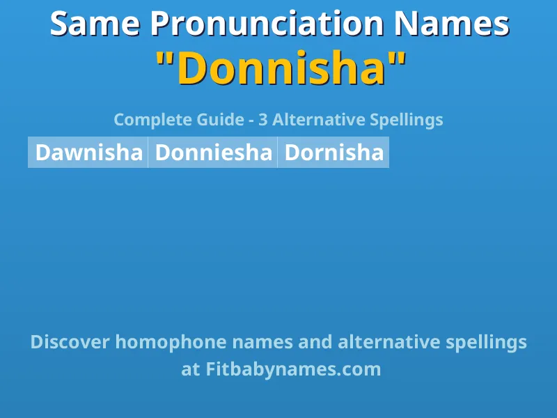 Infographic: Donnisha same pronunciation names, similar names, and homophone names