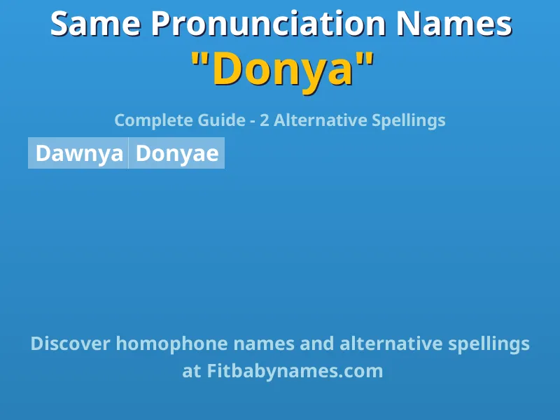 Infographic: Donya same pronunciation names, similar names, and homophone names