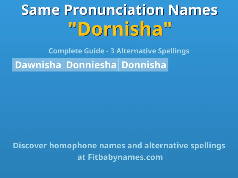 Infographic: Dornisha same pronunciation names, similar names, and homophone names