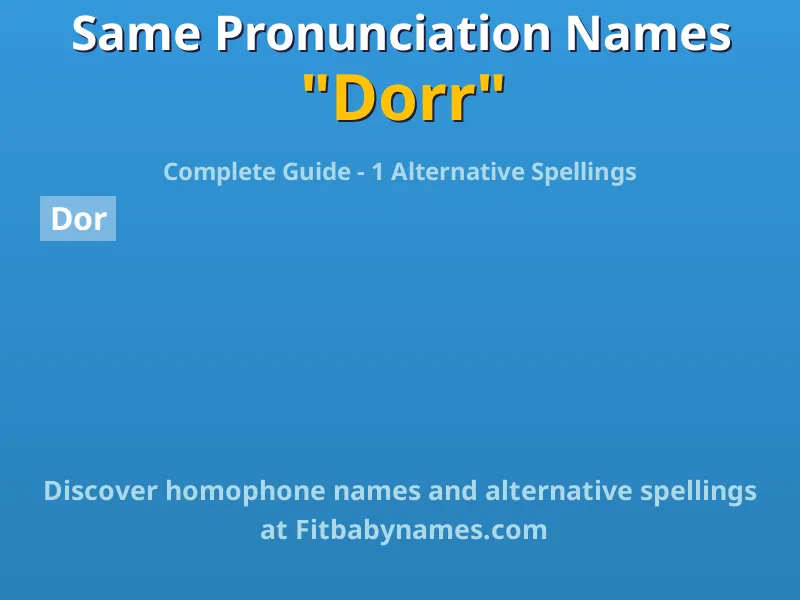 Infographic: Dorr same pronunciation names, similar names, and homophone names